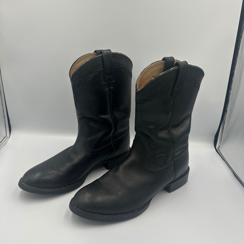 Ariat Heritage R-Toe Western Boots Womens 7.5B Black Leather 14501